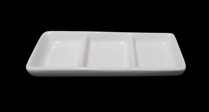 DELUXE PORCELAIN CERAMIC PALETTE 6" X 3 WELL