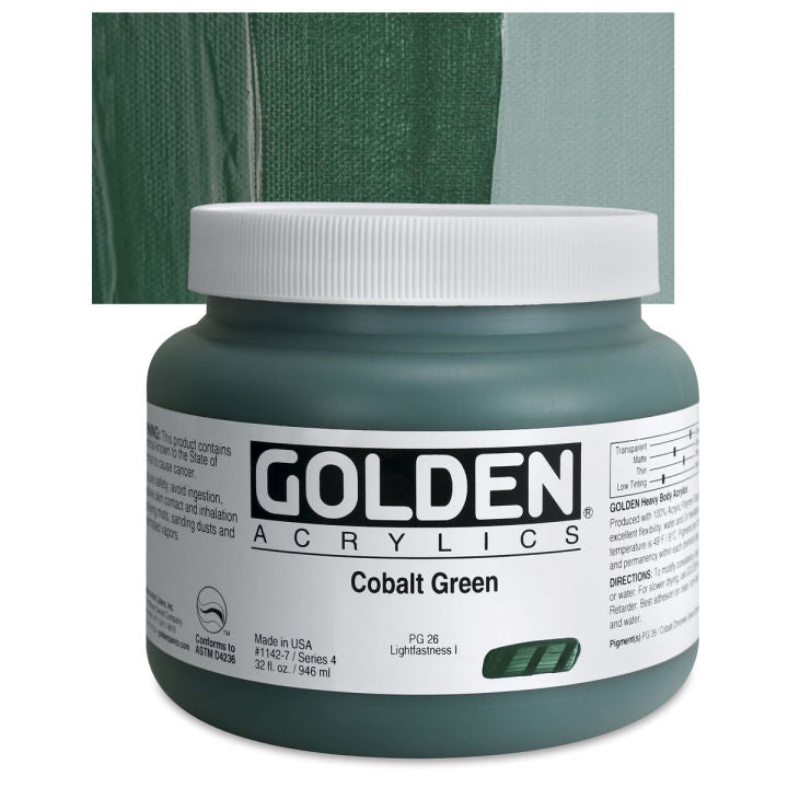 GOLDEN HEAVY BODY ACRYLIC 946 ML SR 4 COBALT GREEN 1142-7