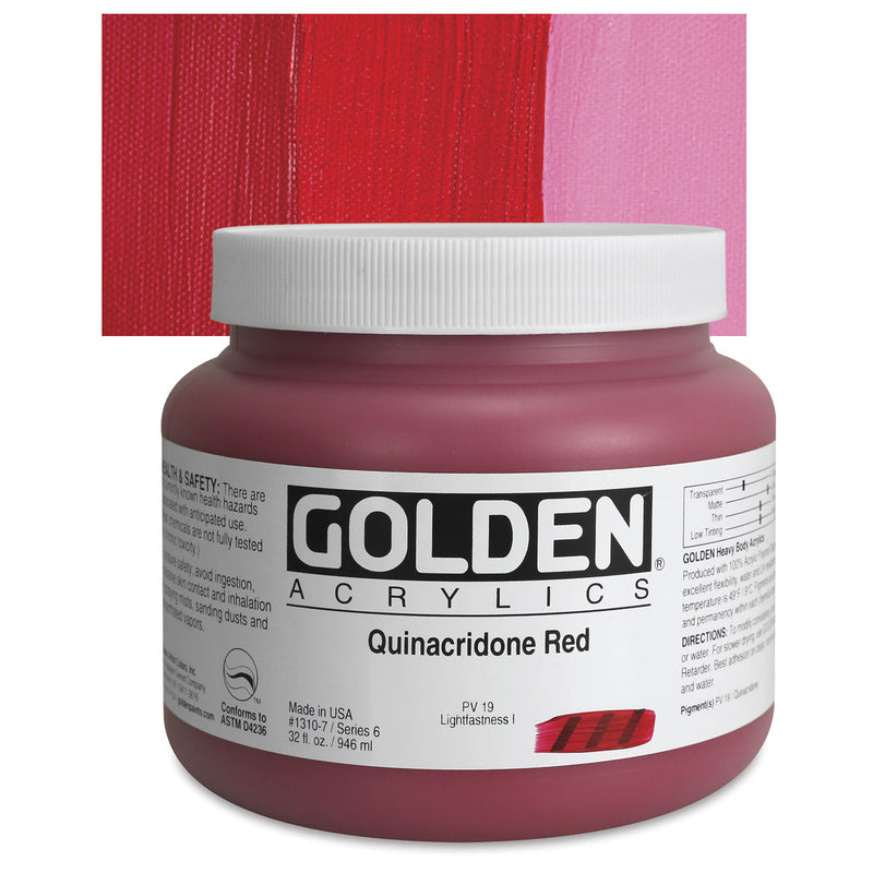 GOLDEN HEAVY BODY ACRYLIC 946 ML SR 6 QUINACRIDONE RED 1310-7