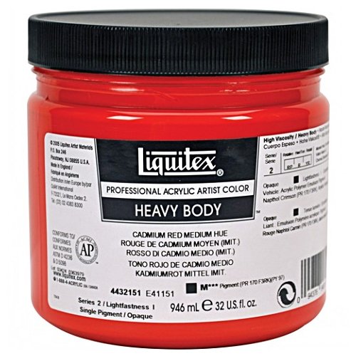 LIQUITEX PROFESSIONAL HEAVY BODY ACRYLIC 946 ML CADMIUM RED MEDIUM HUE S2