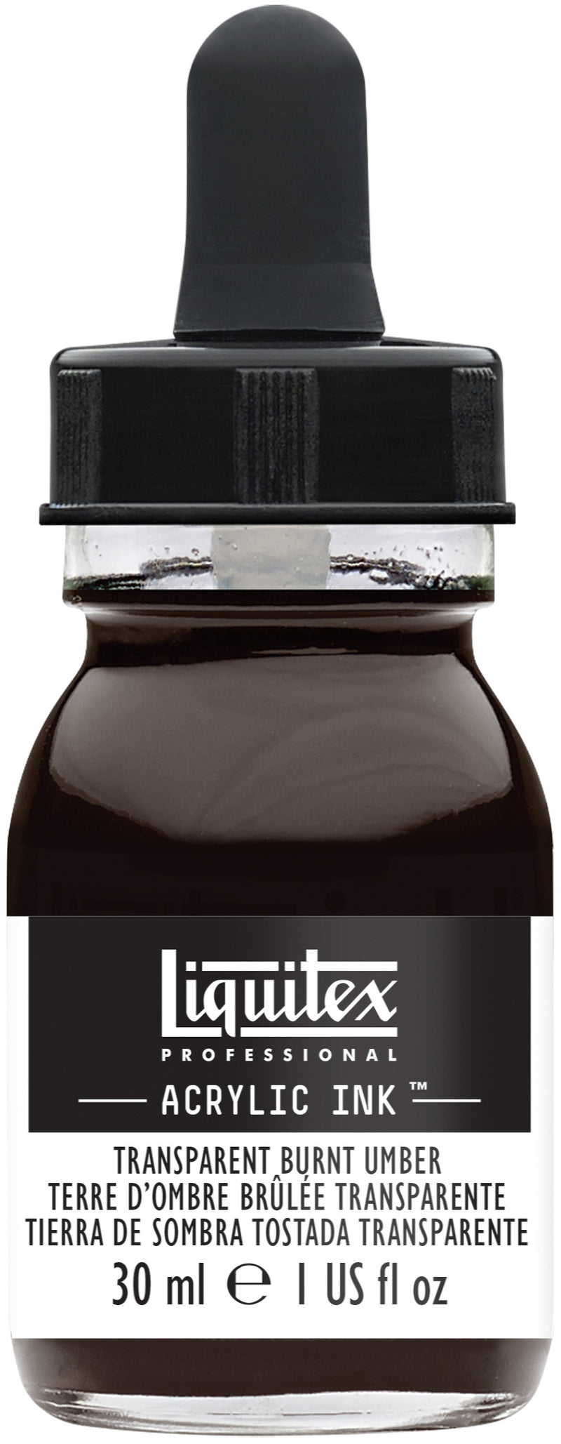 LIQUITEX ACRYLIC INK 30 ML TRANSPARENT BURNT UMBER  (130)