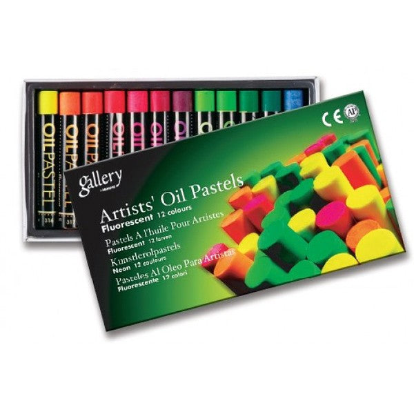 MUNGYO GALLERY OIL PASTEL FLUROSCENT SET OF 12 ASSORTED (MOP-12F)