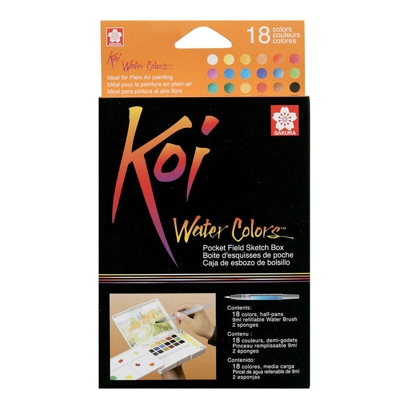 SAKURA KOI WATER COLOUR CAKES  SET OF 18 (XNCW-18N)