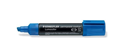 STAEDTLER PERMANENT MARKER  BROAD CHISEL TIP BLUE (385-3)