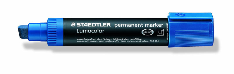 STAEDTLER PERMANENT MARKER EXTRA BROAD CHISEL TIP BLUE (388-3)