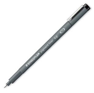 STAEDTLER PIGMENTLINER BLACK 0.2