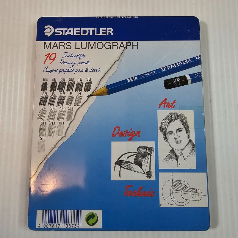 STAEDTLER MARS LUMOGRAPH DRAWING PENCIL METAL BOX SET OF 19 (100 G 19)