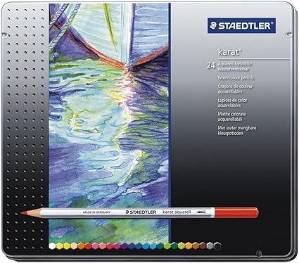 STAEDTLER KARAT AQUARELL PENCILS METAL BOX Set of 24 (125 M 24)