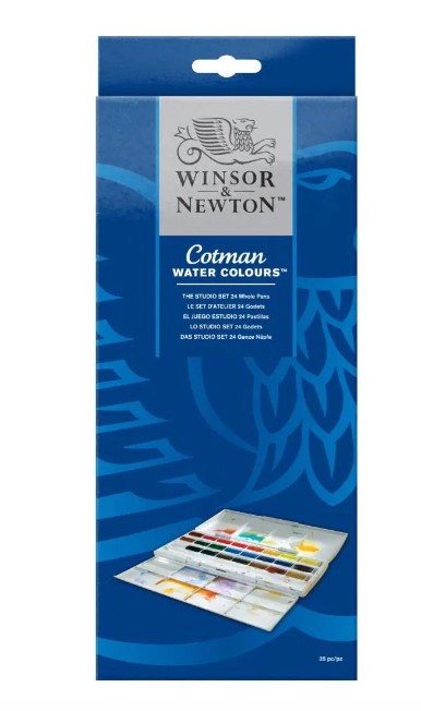 WINSOR & NEWTON COTMAN WATER COLOUR PAN STUDIO PANS SET OF 24 (0390084)