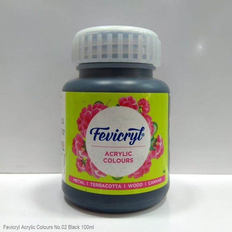 FEVICRYL ACRYLIC COLOUR 02 BLACK 100 ML