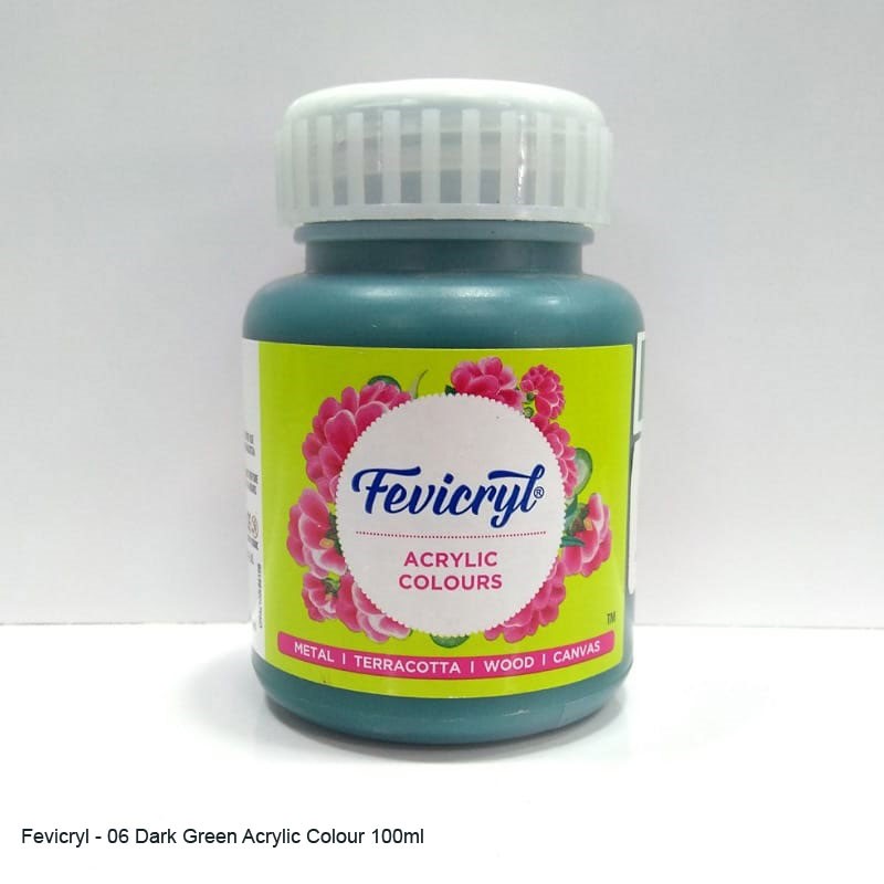 FEVICRYL ACRYLIC COLOUR 06 DARK GREEN 100 ML