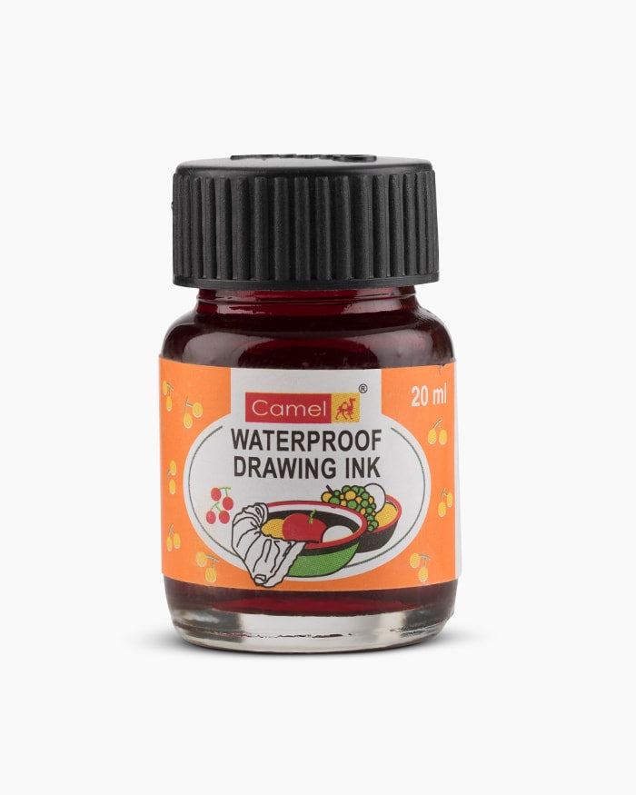 CAMLIN WATER PROOF DRAWING  INK 20 ML ORANGE