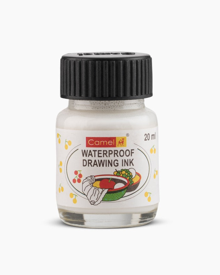 CAMLIN WATER PROOF DRAWING  INK 20 ML WHITE