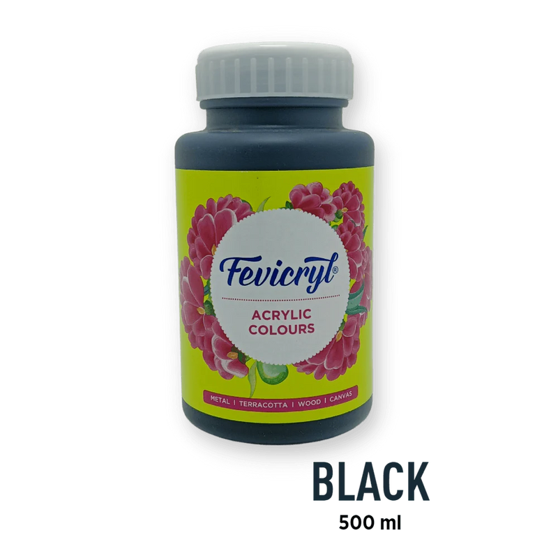 FEVICRYL ACRYLIC COLOUR 02 BLACK 500 ML