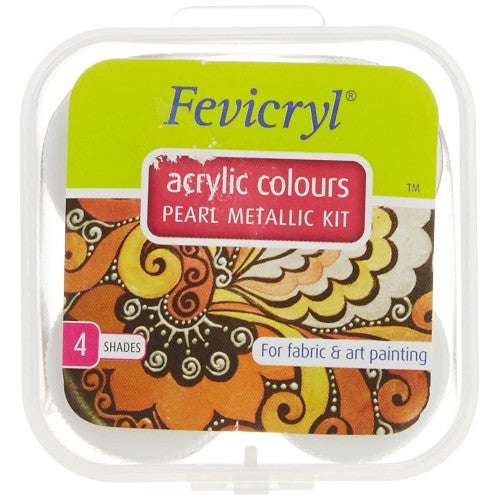 FEVICRYL ACRYLIC COLOUR PEARL METALLIC KIT 4 X 10ML