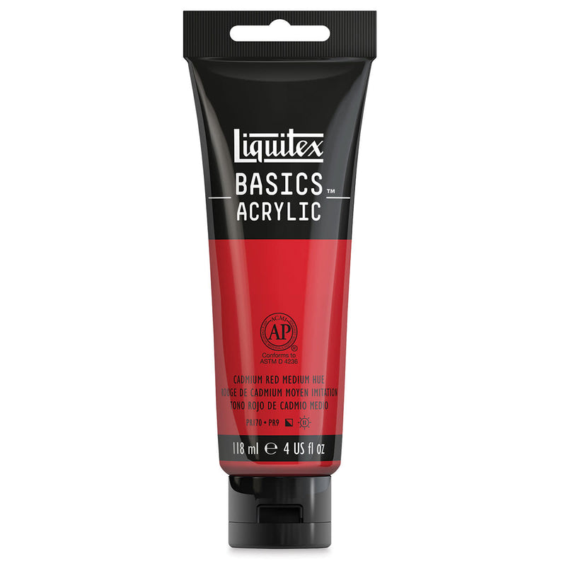 LIQUITEX BASICS ACRYLIC 118 ML CAD RED MEDIUM HUE 6151