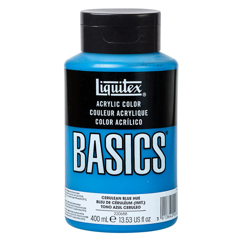 LIQUITEX BASICS ACRYLIC 400 ML CERULEAN BLUE HUE 0 470