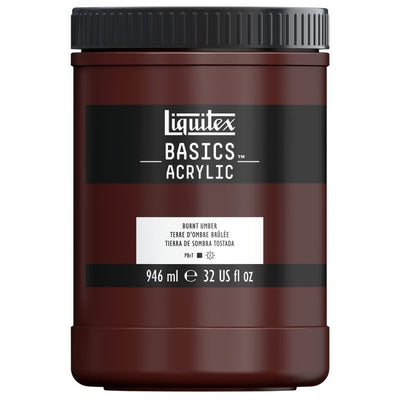 LIQUITEX BASICS ACRYLIC 946 ML BURNT UMBER 2 128