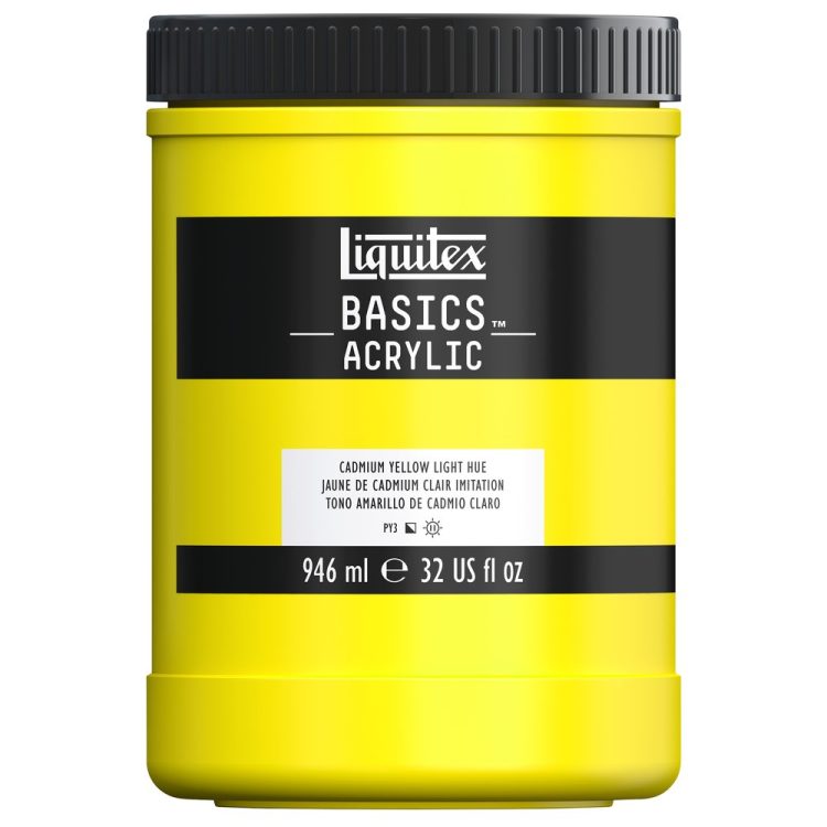 LIQUITEX BASICS ACRYLIC 946 ML CAD YELLOW LIGHT HUE 2 160