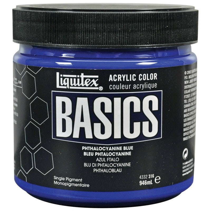 LIQUITEX BASICS ACRYLIC 946 ML PHTHALOCYANINE BLUE 2 316