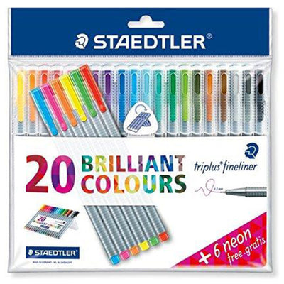 STAEDTLER TRIPLUS FINE LINER PEN SET OF 20 (334SSB20P2)