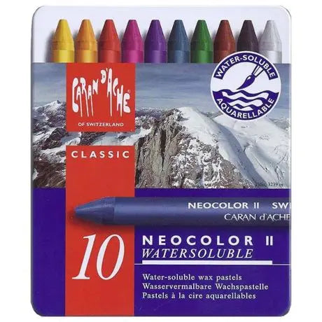 CARAN DACHE NEOCOLOUR II AQUARELLE PASTEL SET OF 10 (7500.31)