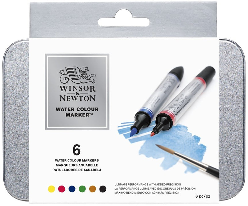 WINSOR & NEWTON WATER COLOUR MARKER SET OF 6 (290002)