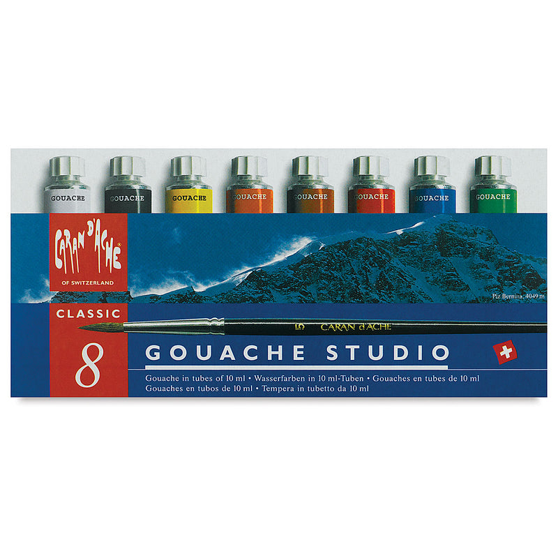 CARAN DACHE GOUACHE STUDIO TUBE SET OF 8 X 10 ML