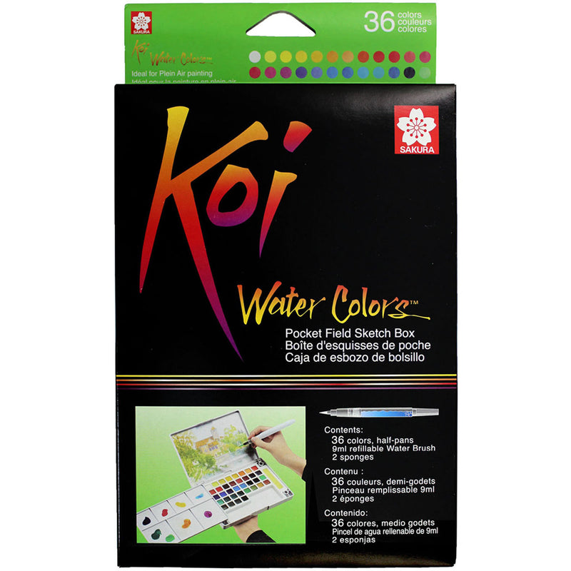 SAKURA KOI WATER COLOUR CAKES SET OF 36 (XNCW-36N)