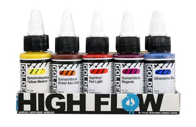 GOLDEN HIGH FLOW ACRYLIC COLOR SET OF 10 X 30ML (#953-0)