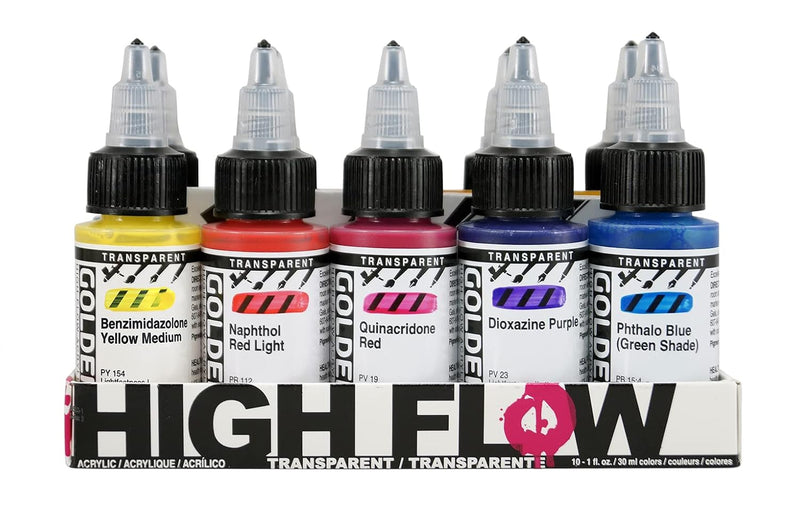 GOLDEN HIGH FLOW ACRYLIC COLOR SET OF 10 X 30 ML (