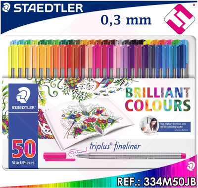 STAEDTLER TRIPLUS FINE LINER PEN SET OF 50 (334M30)