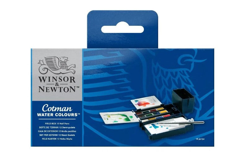 WINSOR & NEWTON COTMAN WATER COLOUR PAN FIELD 1/2 PANS SET OF 12 (0390639)