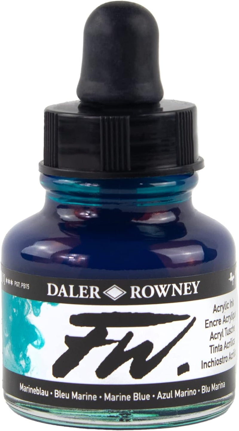 DALER & ROWNEY FW ACRYLIC INK 29.5 ML MARINE BLUE 160029151