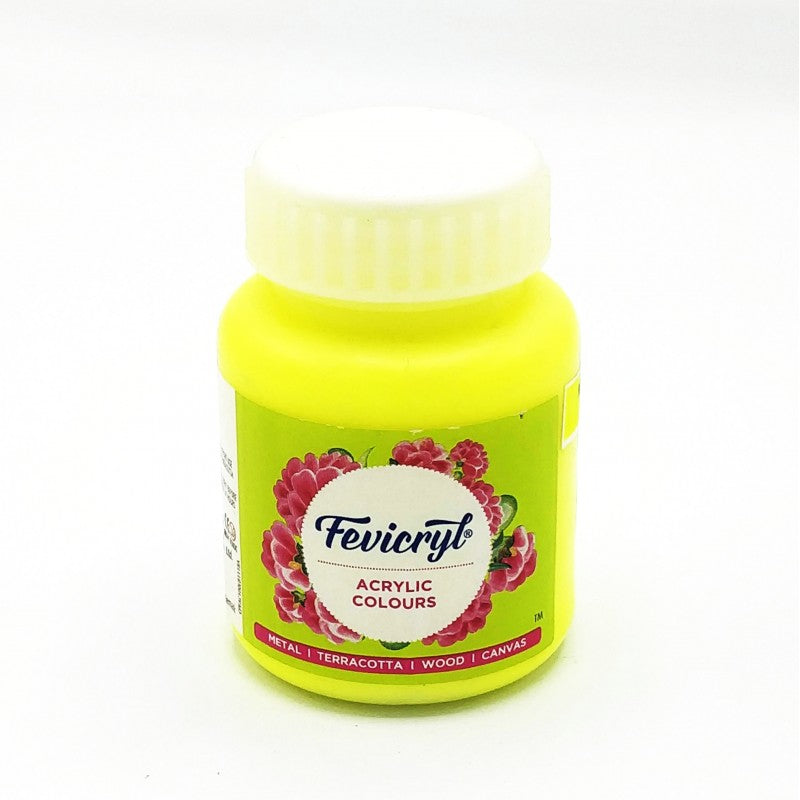 FEVICRYL ACRYLIC COLOUR 011 NEON YELLOW 100 ML