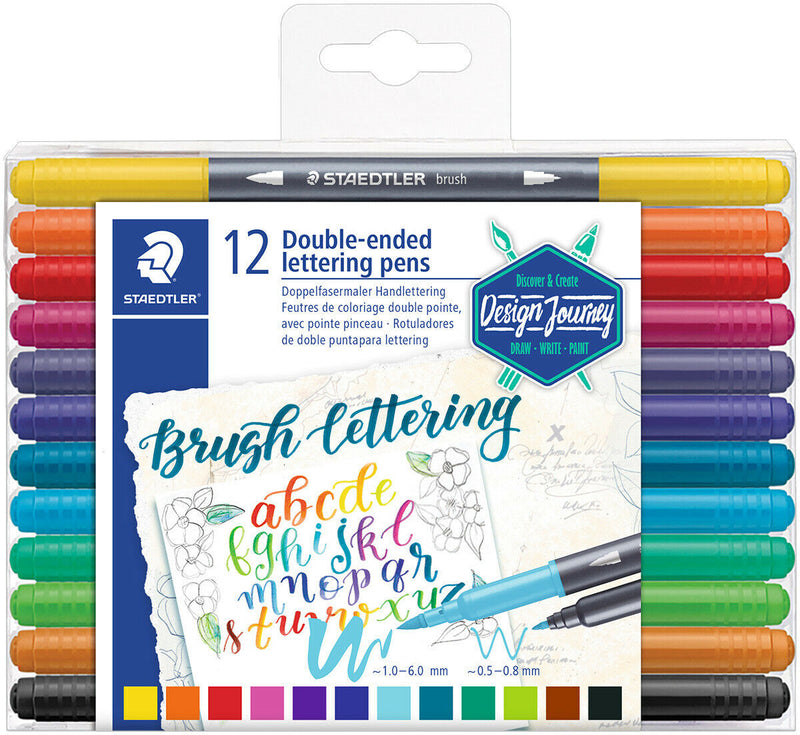 STAEDTLER BRUSH LETTER DUAL MARKER SET OF 12 (3004 TB12)