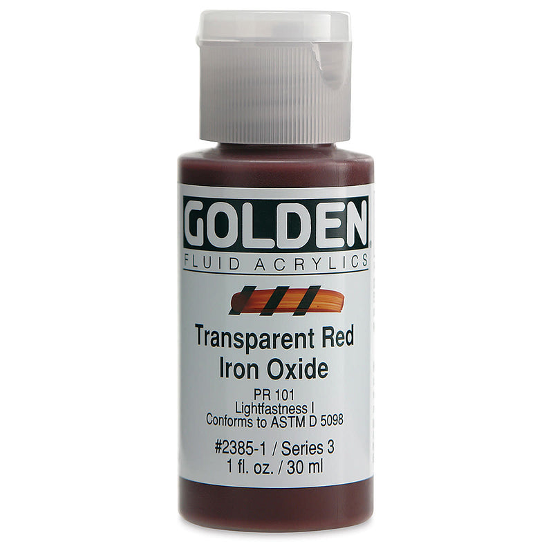 GOLDEN FLUID ACRYLIC 30 ML SR 3 TRANS. RED IRON OXIDE 0002385-1