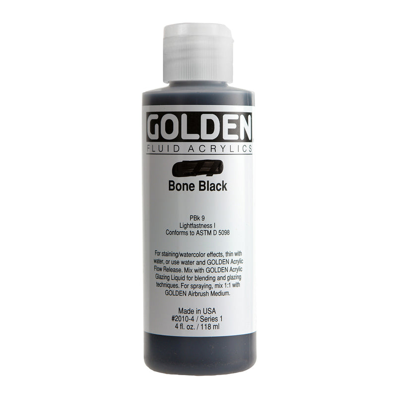 GOLDEN FLUID ACRYLIC COLOUR 118 ML BONE BLACK