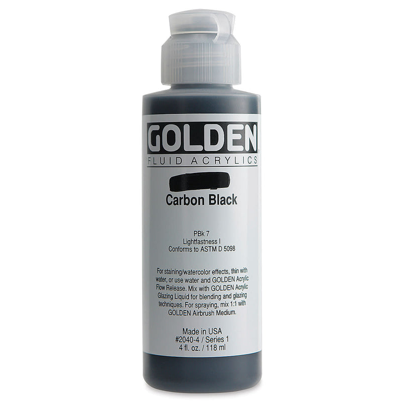 GOLDEN FLUID ACRYLIC COLOUR 118 ML CARBON BLACK