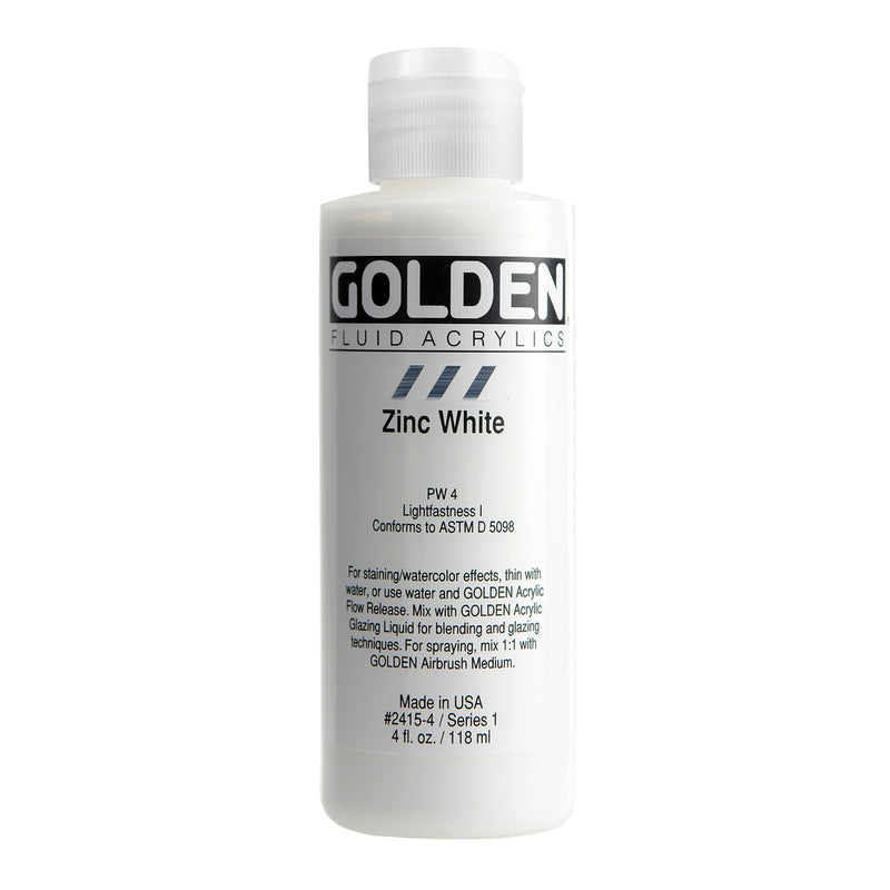 GOLDEN FLUID ACRYLIC COLOUR 118 ML ZINC WHITE