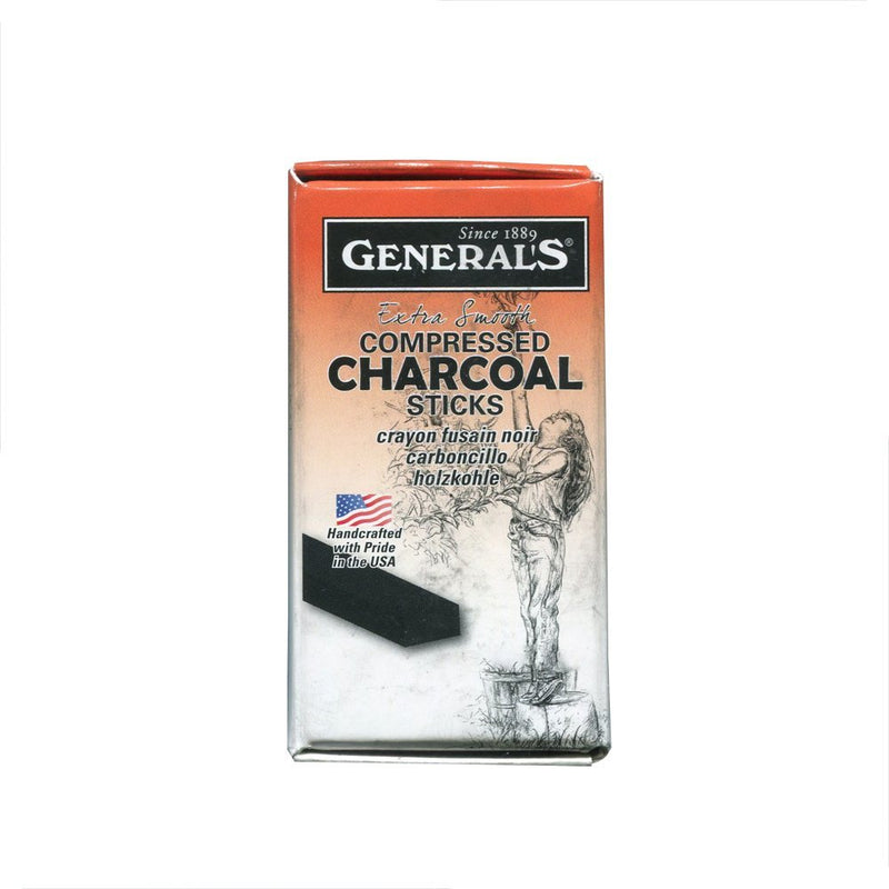 GENERALCOMPRESSED RECTANGLE CHARCOAL STICK HARD 2B (960-2B)