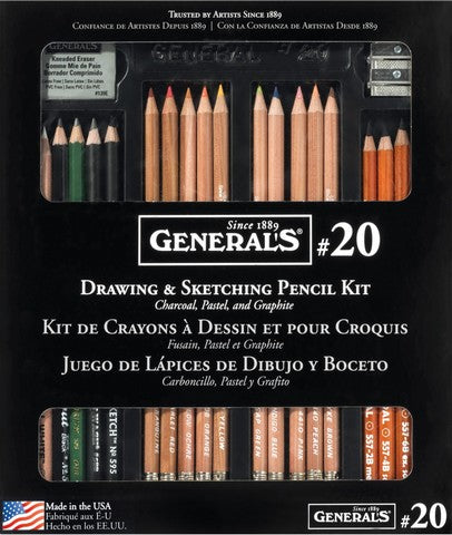 GENERAL DRAWING & SKETCH PENCIL KIT PACK OF 22 (20)