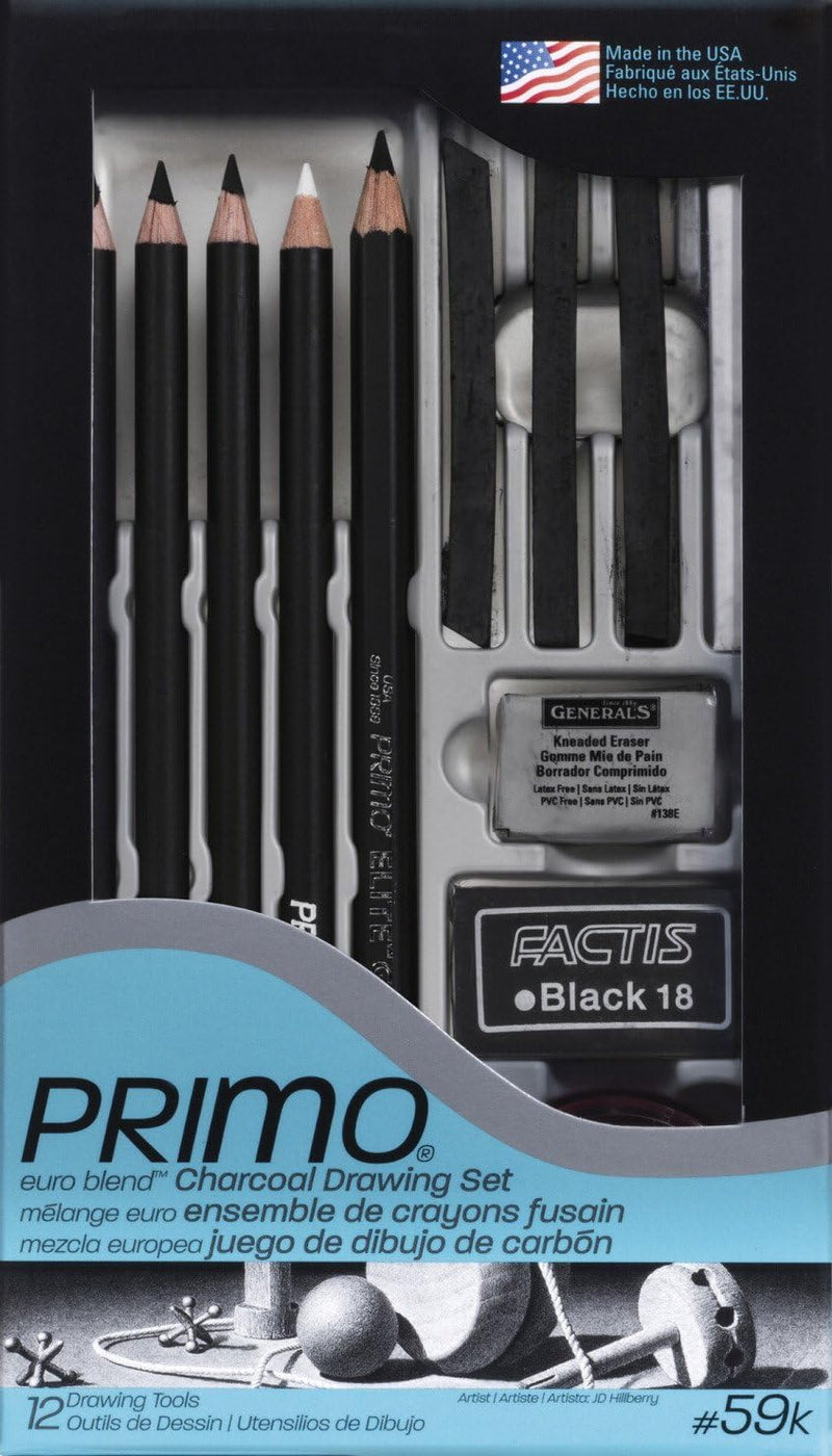 GENERAL PRIMO CHARCOAL DRAWING SET OF 12 (59K)