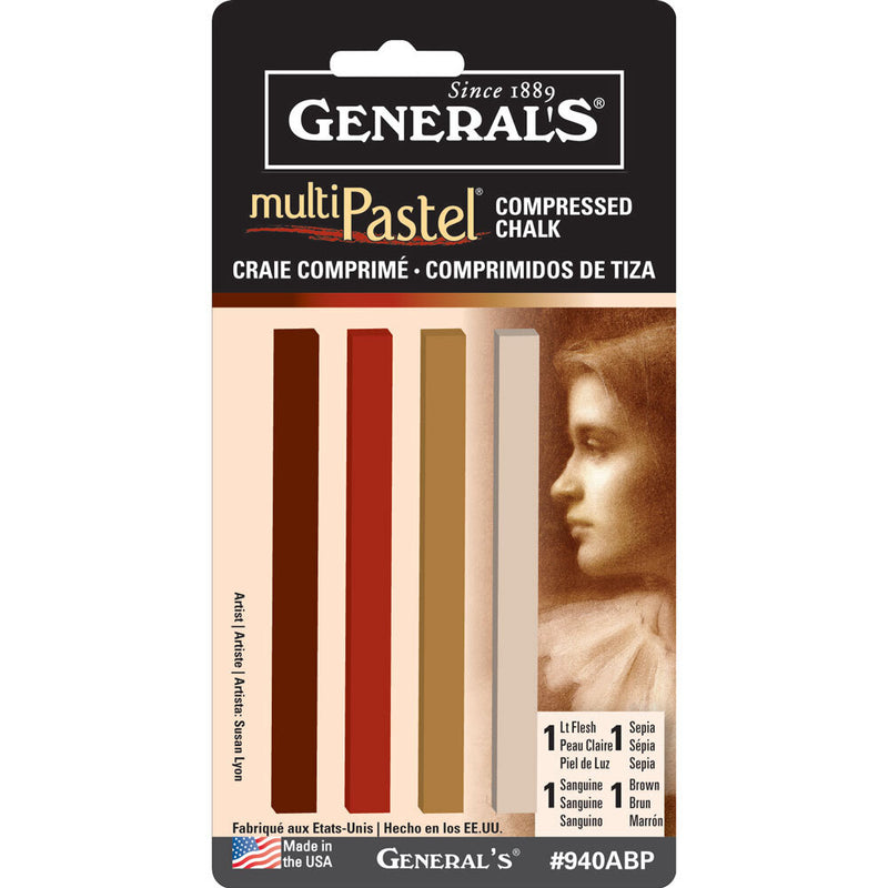 GENERAL MULTIPASTEL EARTHTONE STICK 4 (940ABP)