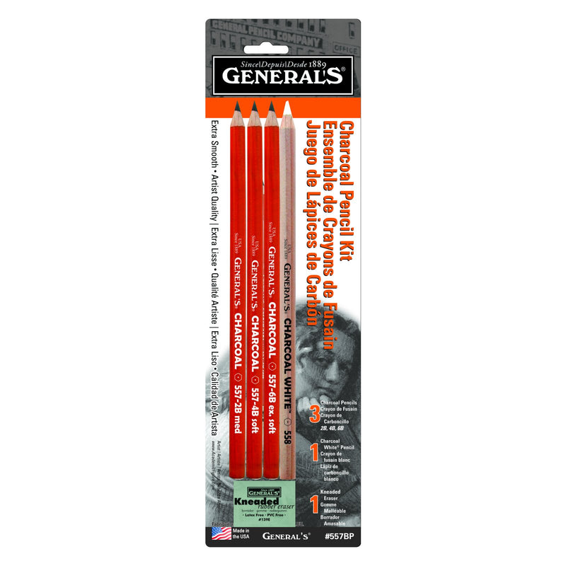 GENERAL CHARCOAL DRAWING SET AND ERASER (557BP)