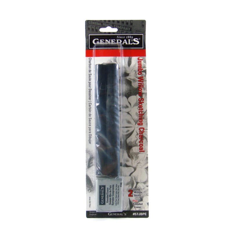 GENERAL WILLOW CHARCOAL JUMBO AND ERASER (57JBPE)