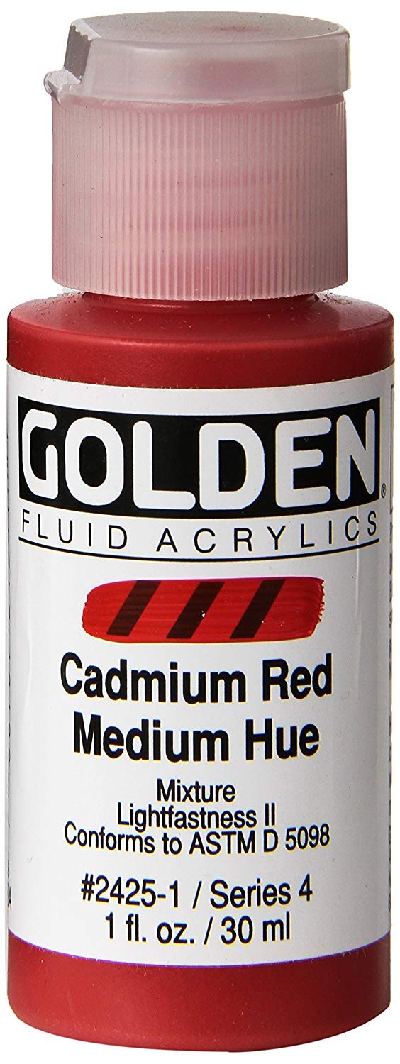 GOLDEN FLUID ACRYLIC 30 ML SR 4 CADMIUM RED MEDIUM HUE 2425-1