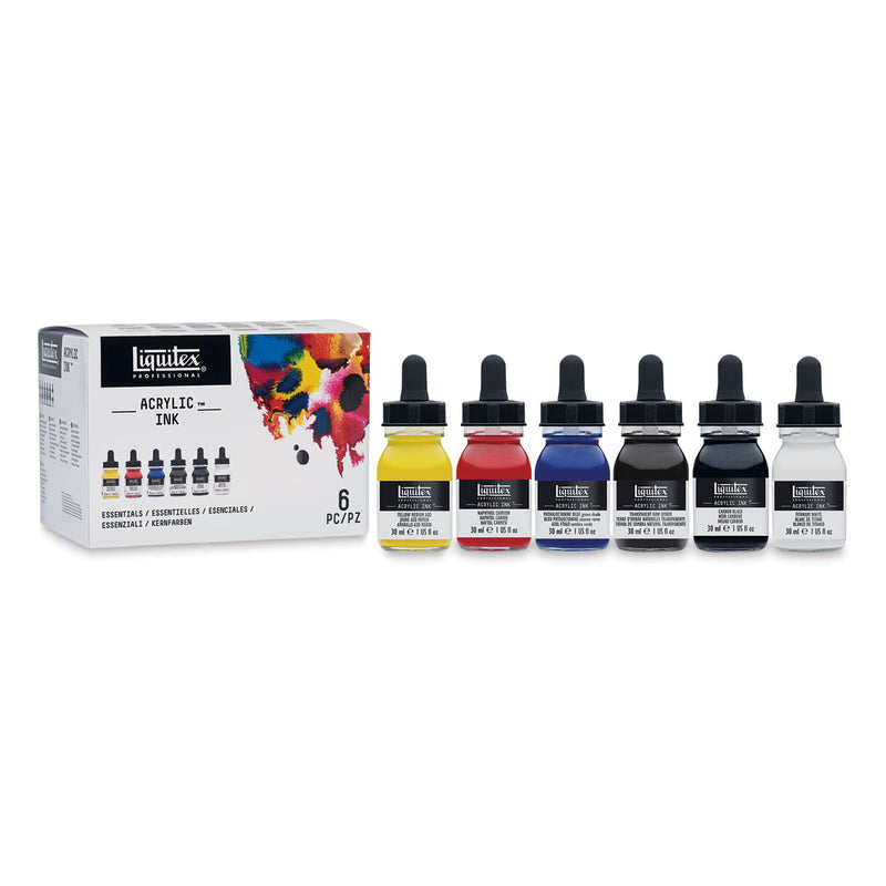 LIQUITEX ACRYLIC INK ESSENTIAL COLOURS  SET OF 6 (3699314)