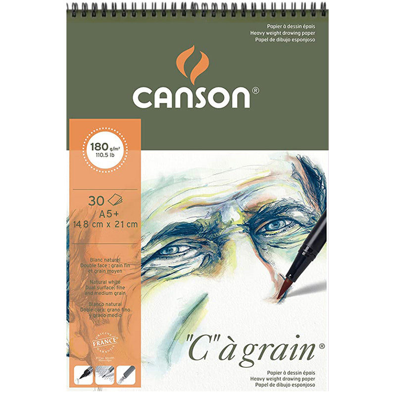 CANSON "C"A GRAIN ALBUMS SPIRAL 180 GSM A5+