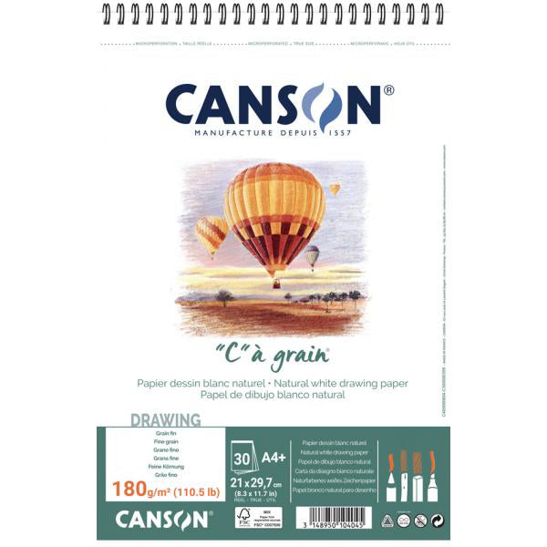 CANSON "C"A GRAIN ALBUMS SPIRAL 180 GSM A4+